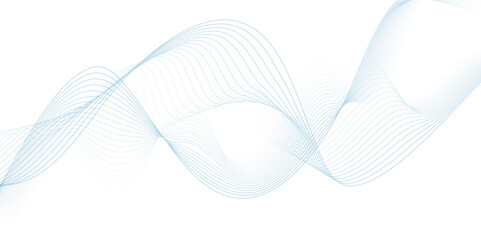 White wave curve lines banner background design. Abstract soft wave lines dynamic flowing blue light isolated background. Vector Illustration of the blue pattern of lines. stripes on white.