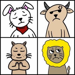 cute cartoon animal collection.