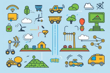 Obraz premium icons smart agriculture