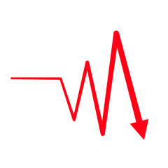 Red Critical down arrow line style vector 