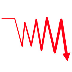 Red Critical down arrow line style vector 