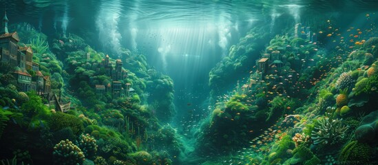 Obraz premium Submerged Cityscape
