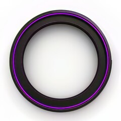 Obraz premium Futuristic Glowing Purple and Black Circle Frame Isolated on White Background