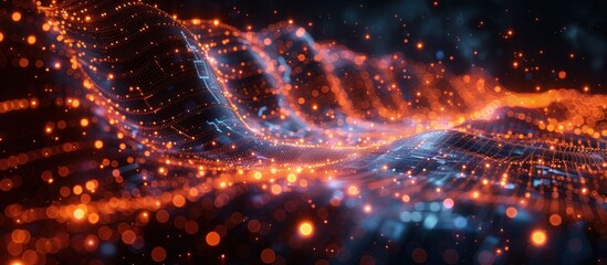 Obraz premium Abstract Digital Art: A Serene Dance of Light and Form