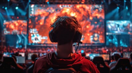 Fototapeta premium Gamer watching a competition