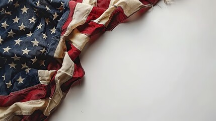 american flag isolated on white background banner mockup for presidents day columbus day us independence day memorial day.stock image