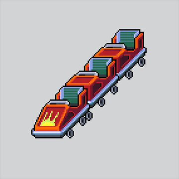 recommend clip art: Pixel art illustration Roller Coaster. Pixelated Roller Coaster. Roller Coaster pixelated for the pixel art game and icon for website and video game. old school retro.