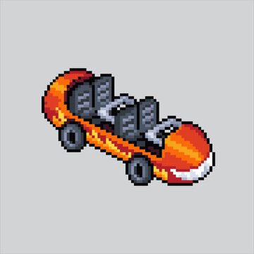 recommend clip art: Pixel art illustration Roller Coaster. Pixelated Roller Coaster. Roller Coaster pixelated for the pixel art game and icon for website and video game. old school retro.