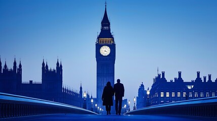 Obraz premium Sunset Over Big Ben and the Houses of Parliament in London