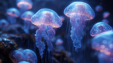 Jellyfish Constellations - Jellyfish forming patterns like constellations