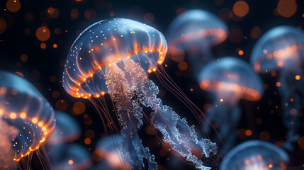 Jellyfish Constellations - Jellyfish forming patterns like constellations