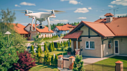 Drone for real estate providing stunning aerial views of properties for marketing and sales capturing high-resolution images and videos to enhance property listings and attract potential buyers