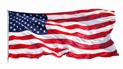 american flag isolated on white background