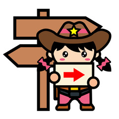 cowboy girl gives directions