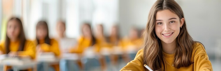 Naklejka premium Diverse students in a global literature class, global education, literary diversity