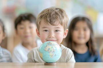 Fototapeta premium Diverse group of students learning global mathematics, global education, international curriculum