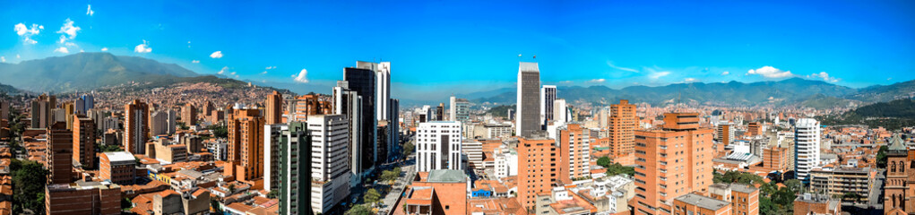 Medellin, Antioquia, Colombia. August 12, 2009: Landscape on Oriental Avenue with buildings and...