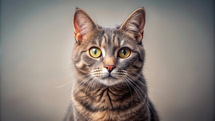 Obraz premium Shorthair cat with sleek coat and expressive eyes, feline, pet, animal, domestic, cute, whiskers, furry, adorable