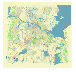 Obraz premium Amsterdam Netherlands street map SVG editable Vector