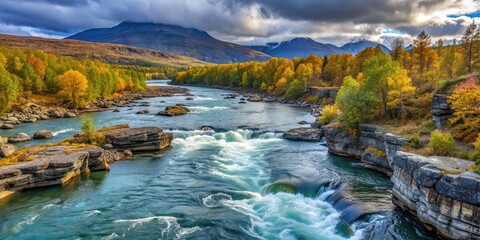 River landscape in Abisko National Park, Sweden, river, landscape, Abisko National Park, Sweden, nature, wilderness