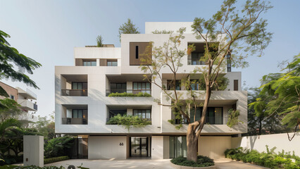 Fototapeta premium A Modernist Indian Building in HExtensions