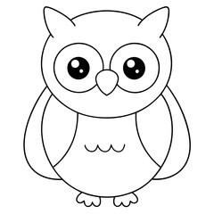 A cartoon of an owl vector art illustration