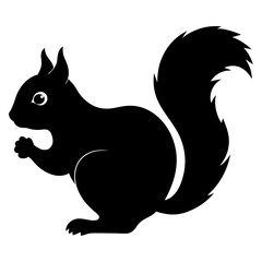 A black and white squirrel vector art
