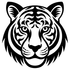 head of tiger vector art illustration