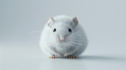 White lab mouse isolated on a clean background. Concept of animal testing, scientific research, biology study
