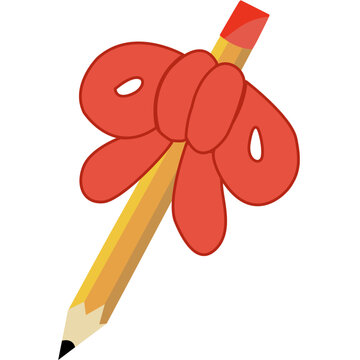 recommend clip art: Red Bow With Pencil Back To School Design For Trendy Teacher.   Pencil With Bow Design.