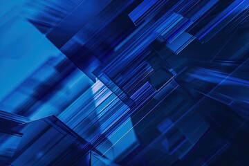 Blue background with abstract geometric shapes and lines, representing technology or digital design