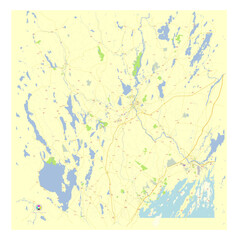 Auburn and Lewiston Maine USA street map SVG editable Vector