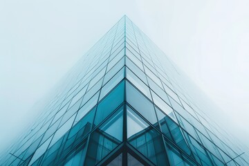Obraz premium glass building, skyscraper architecture exterior city blue modern office structure