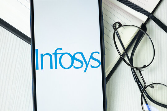 New York, USA - 30 June 2024: Infosys Logo or Icon on Phone Screen