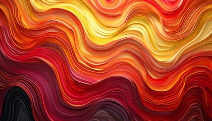 Fototapeta premium A dynamic portrayal of heat, with wavy lines of red, orange, and yellow