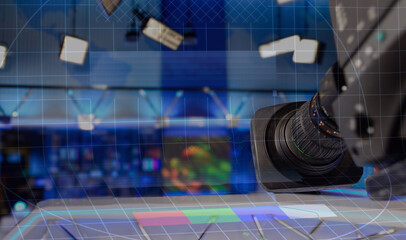 abstract blurred background with TV studio