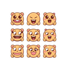 Obraz premium Faces, objects, symbols emojis illustration set