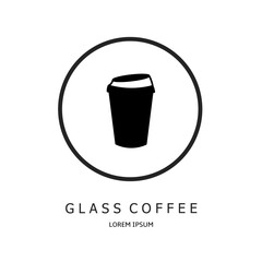 Logo vector design for business. Glass coffee logos.