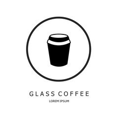 Logo vector design for business. Glass coffee logos.