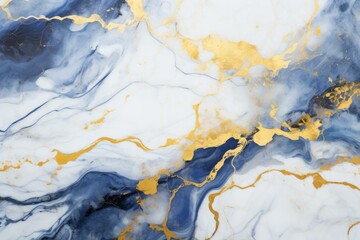 Fototapeta premium Elegant blue and white marble with natural golden lines, ideal for sophisticated backgrounds