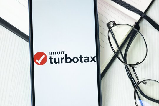 New York, USA - 30 June 2024: Intuit TurboTax Logo or Icon on Phone Screen