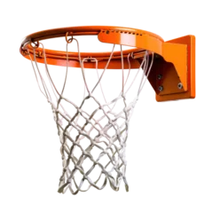 Fotobehang A basketball net with a white net and orange rim © Napa