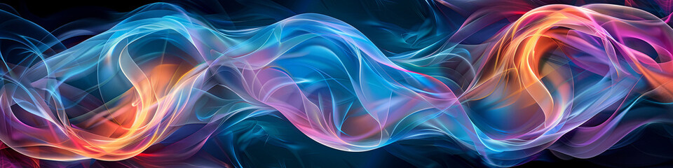 Naklejka premium a digital art piece of an abstract, colorful design featuring swirling and intertwined forms, generative AI