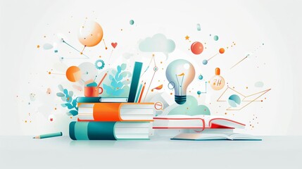 Education selection tips, professional coaching, flat design illustration