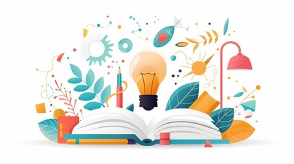 Selection coaching, educational guidance and support, flat design illustration