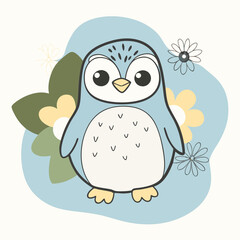 penguin color vector illustration and svg