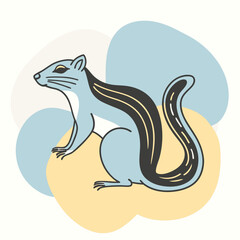 Palm Squirrel vector illustration and svg