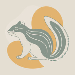 Palm Squirrel vector illustration and svg