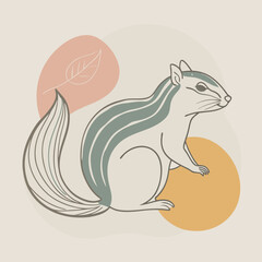 Palm Squirrel vector illustration and svg