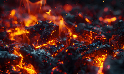 fire spark burn on dark background